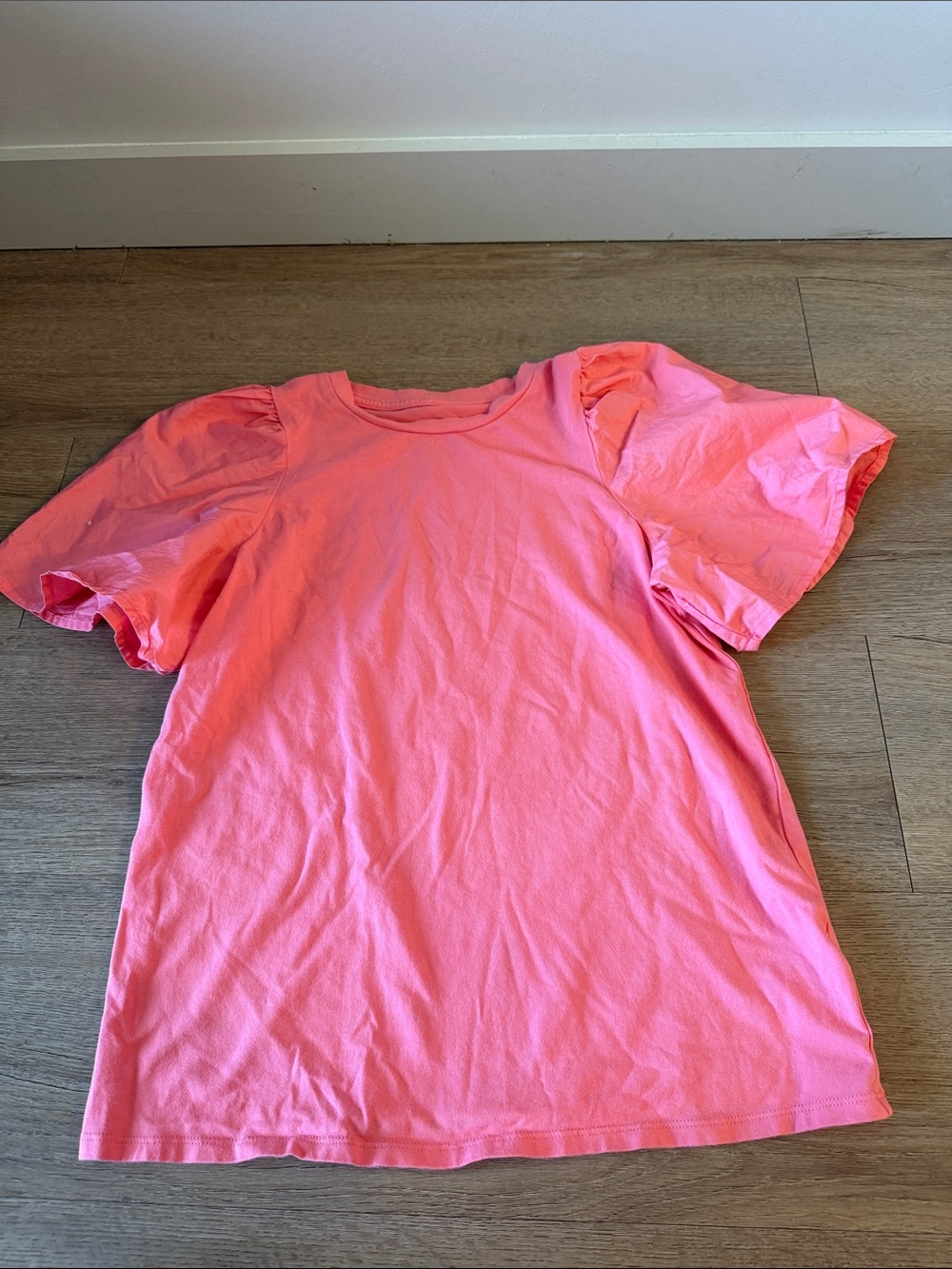 a new day Pink Puff Sleeve Short Sleeve Tee